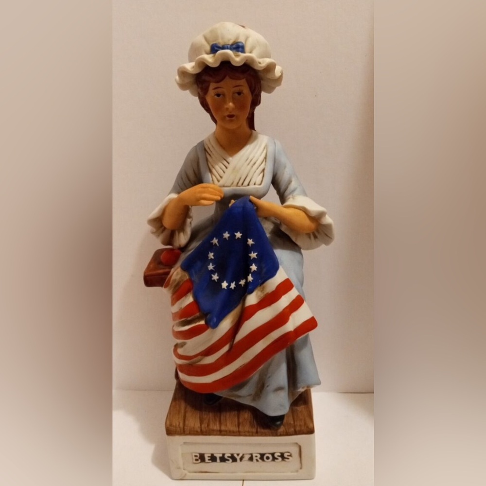 Vintage Betsy Ross Sewing Whiskey Decanter
